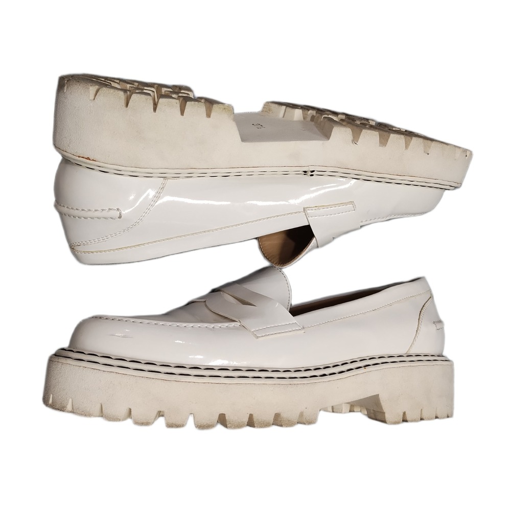 Jon Josef Penny Loafers Womens Size 7.5 White Chunky Platform Lug Sole Slip On
